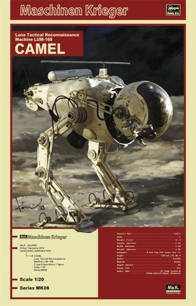 Hasegawa Maschinen Krieger Lunar Tactical Reconnaissance Aircraft Camel Scale Plastic Model Kit MK06 LUM-168 1/20