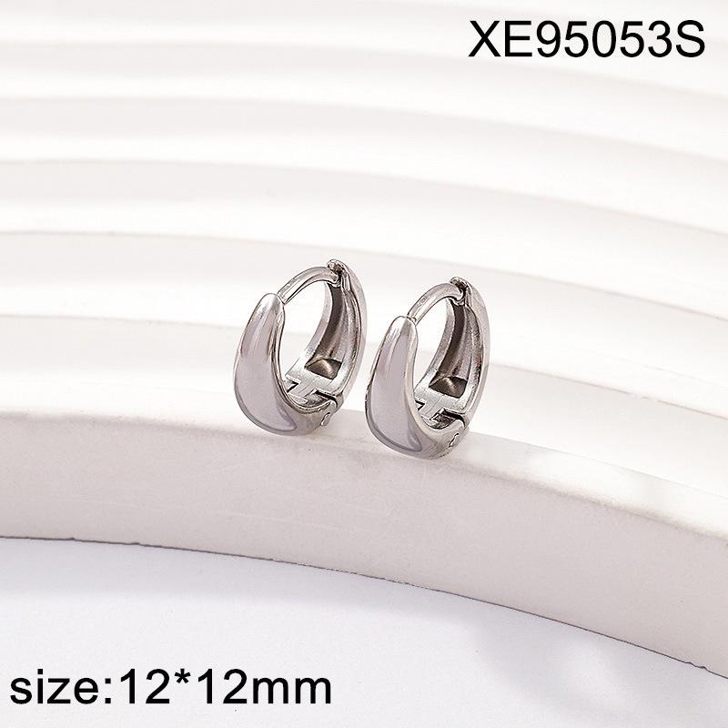 18K Gold Titanium Steel Unisex Hoop Earrings – Minimalist Ear Cuffs Jewelry Gift