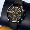 DEROS Men's Watch Fashion High-end Leather Quartz Watch Men's Calendar Watch Student Men's Watch