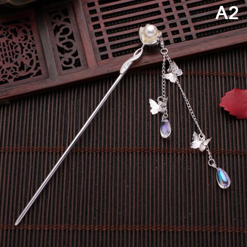 

Винтажная дворцовая заколка-кисточка, шагающая с цветком, жемчужные палочки для волос серебряный