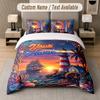 Nature Landscape Theme Custom Text Or Name 3Pcs Bedding Set 1 Flat Sheet & 2 Pillowcases Personalized Home Bedding