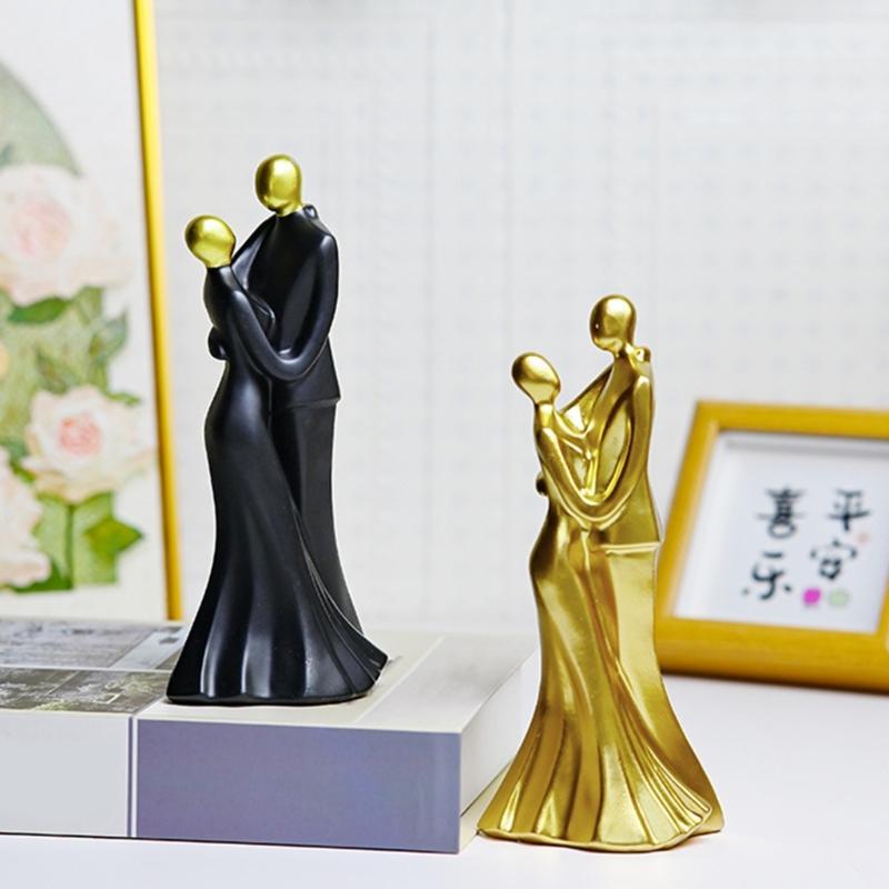 Home Decors Modern Abstract Art Kissings Lover Statue Table Decorations for Dining Room Living Room Office Centerpieces