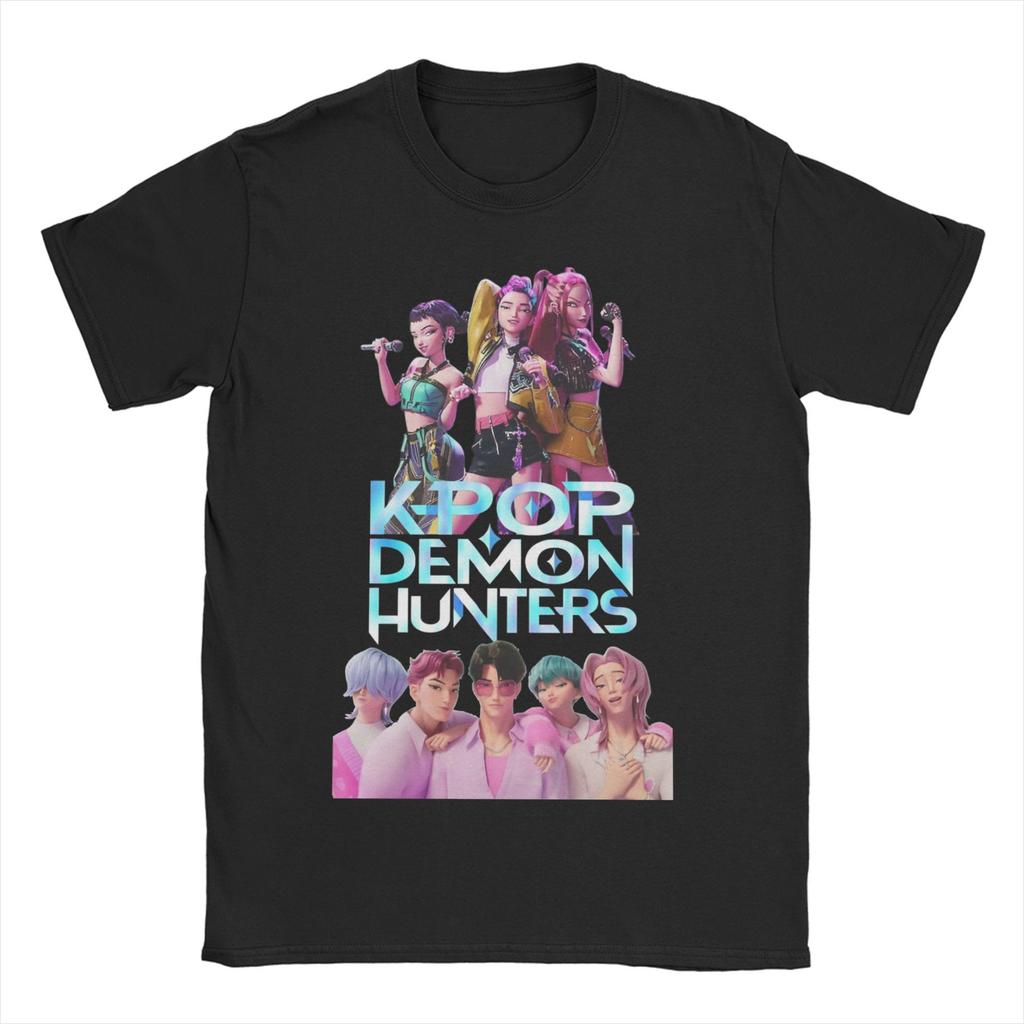 Kpop Demon Hunters Zoey Huntrix TShirts for Men Women Vintage Cotton Tees Crew Neck Short Sleeve T Shirts Gift Idea Tops
