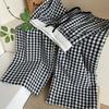 High Waist Plaid Pants Women Thin Y2K Drawstring Pants Comfort Straight Leg Pants  Summer