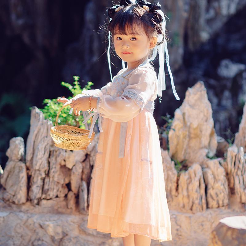 Hanfu Girl Chinese Style Cloth Summer Dress Antique Tang Suit Super Fairy Costume Dress Little Girl Mermaid Princess Skirt Undergarment