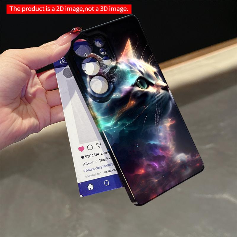 2DFlat Samsung phone case Cosmic Cat Galaxy Fusion Applicable to Galaxy S23 S24 S25ULTRA S26 A12 A14 A15 A16 A54 A55