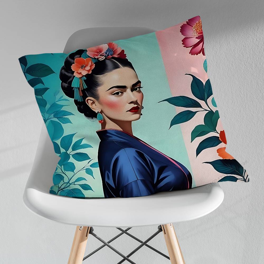 FFridas KKahlo Artiste Pillowcase for Sofa Room Office Decor Printing  Merchandise AllMatch Cushion Cover