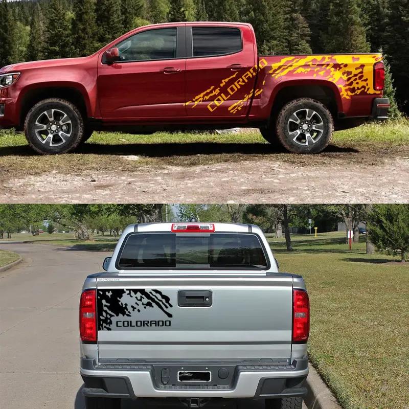 Pickup Body Side Stickers For Chevrolet Colorado Z71 Truck Graphics Splash Grunge Decor Decal Trunk Vinyl Cover Auto Accessories