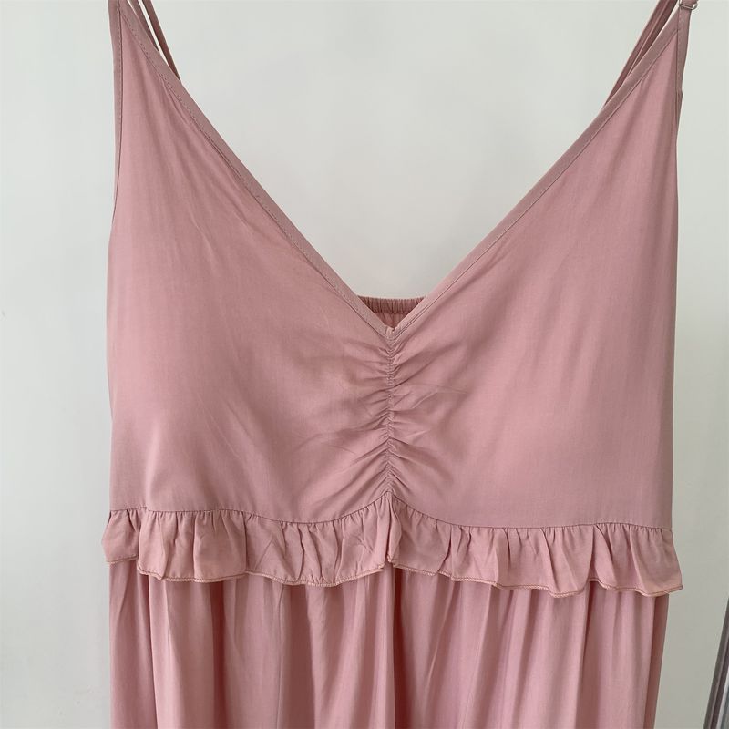 Suspender Skirt with Chest Pad Long Artificial Cotton Nightdress Female Summer New Sexy Pure Color Dress Nipple Coverage Homewear