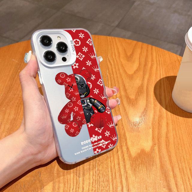 

Модний Милий Чохол для Телефону Robert Bear Для iPhone 16 15 14 13 12 11 Pro Max X XR XSMAX 8 7 Plus Цукерковий Матовий Ударостійкий Задній Чохол iPhone 14 Plus какао кольору
