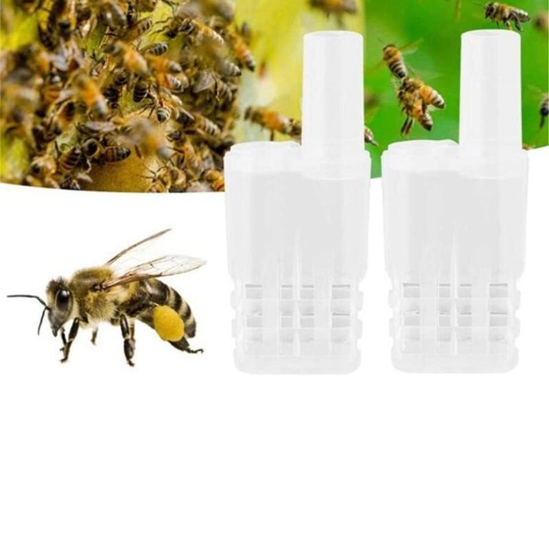 20Pcs Bees Queen Cages Protective Cover Replacement Beekeeping Catcher Plastic Bees Isolator Clip for Indoor Home Outdoor