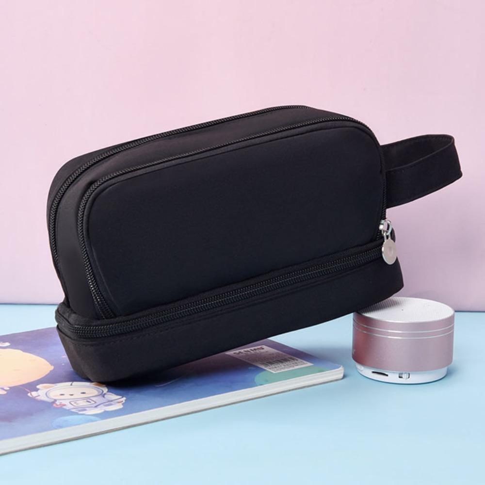 

Oxford Portable Large Pencil Bag with Compartments Pen Bag Simple Pencil Case School Supplies чёрный