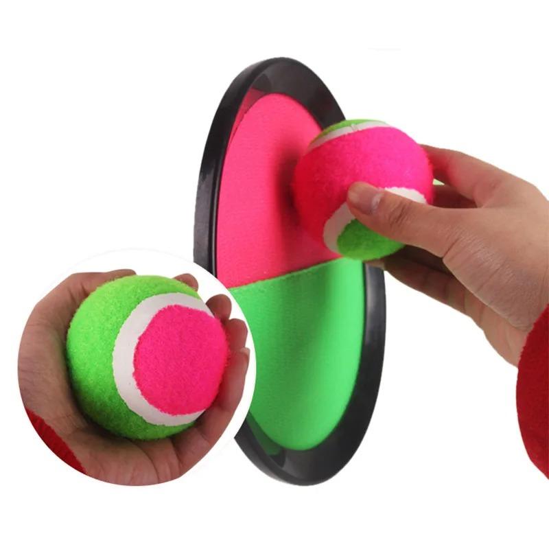 1set Kids Sucker Sticky Ball Toy Outdoor Sports Catch Ball Game Set Throw And Catch Parent-child Interactive Outdoor Toys