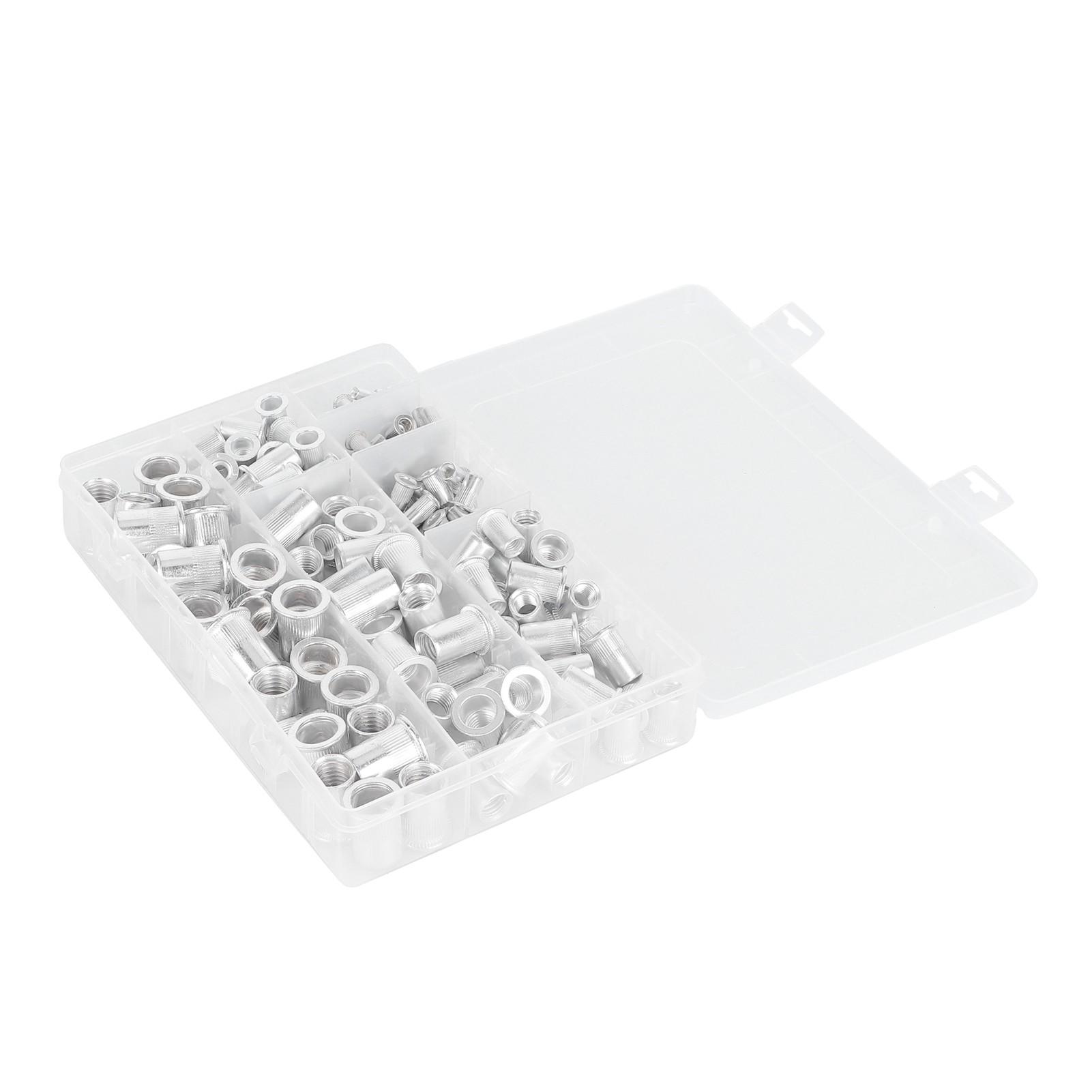 

175 шт. заклепочные гайки из алюминиевого сплава, оцинкованные, с плоской головкой, резьбовые вставки, инструменты для оборудования