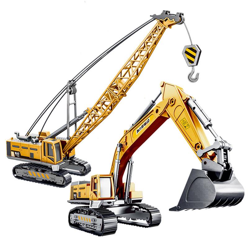 Diecasts Mini Tractor Excavator Crane Bulldozer Toy Boy Car Vehicle Toys Models Dump Truck Alloy+Plastic Education