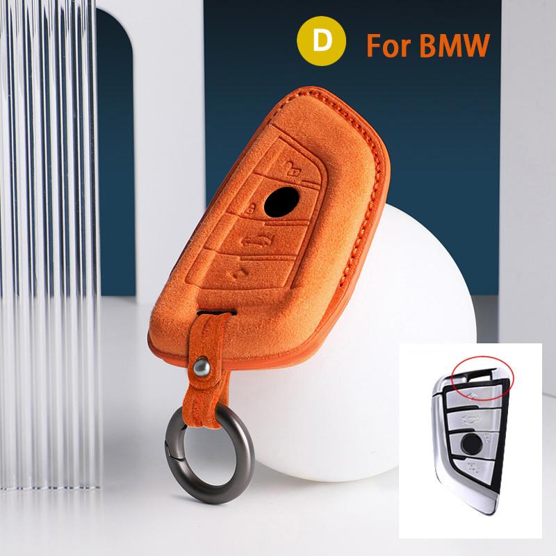 For BMW 3 5 Series X1 X2 X3 X4 X5 X6 X7 F30 F90 F10 G30 G60 E60 F48 F39 E70 F15 F16 325li 530 Car Key Case Cover Suede Keychain
