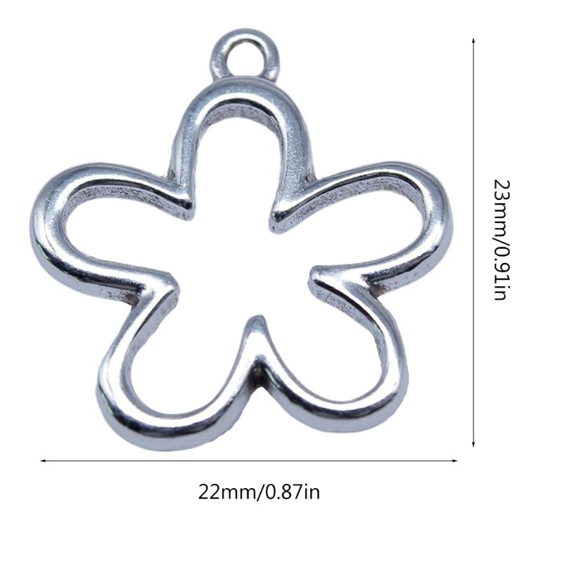 Popular Ancient Silver Alloy DIY Accessories Hollow Flower Pendants DIY Handmade Bracelet Necklace Earrings Materials