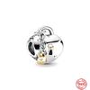 S925 Silver Fine Beads Fit Fasion Original Bracelet Necklace Pendant Women Love Couple Dangle Shiny Mom Charms Jewelry 