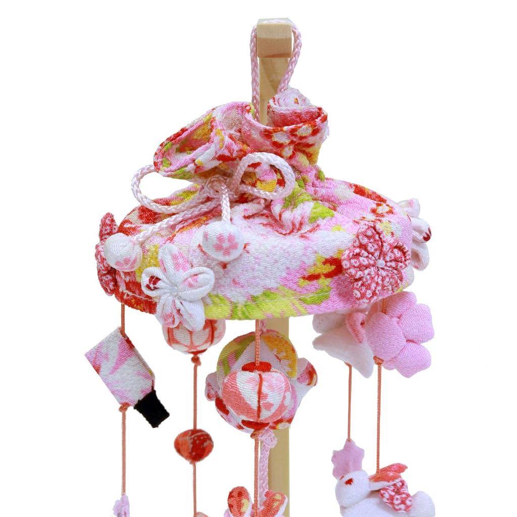 Hanging Hina Doll Small Rabbit Wood Grain 40cm with Display Stand Decoration, Design, Stand, Tall,