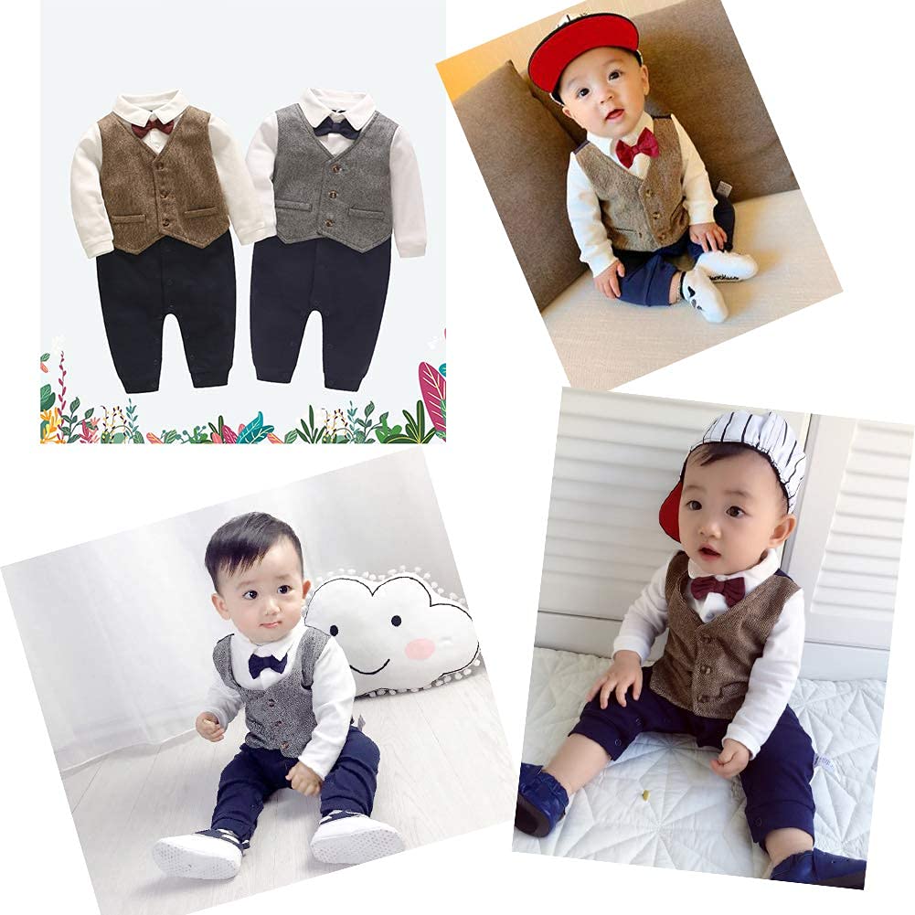 Fairy Baby Elf Baby Formal Layered Perfect for Baby and More Boy's Romper, Style, Weddings, Showers, (Coffee, 59)