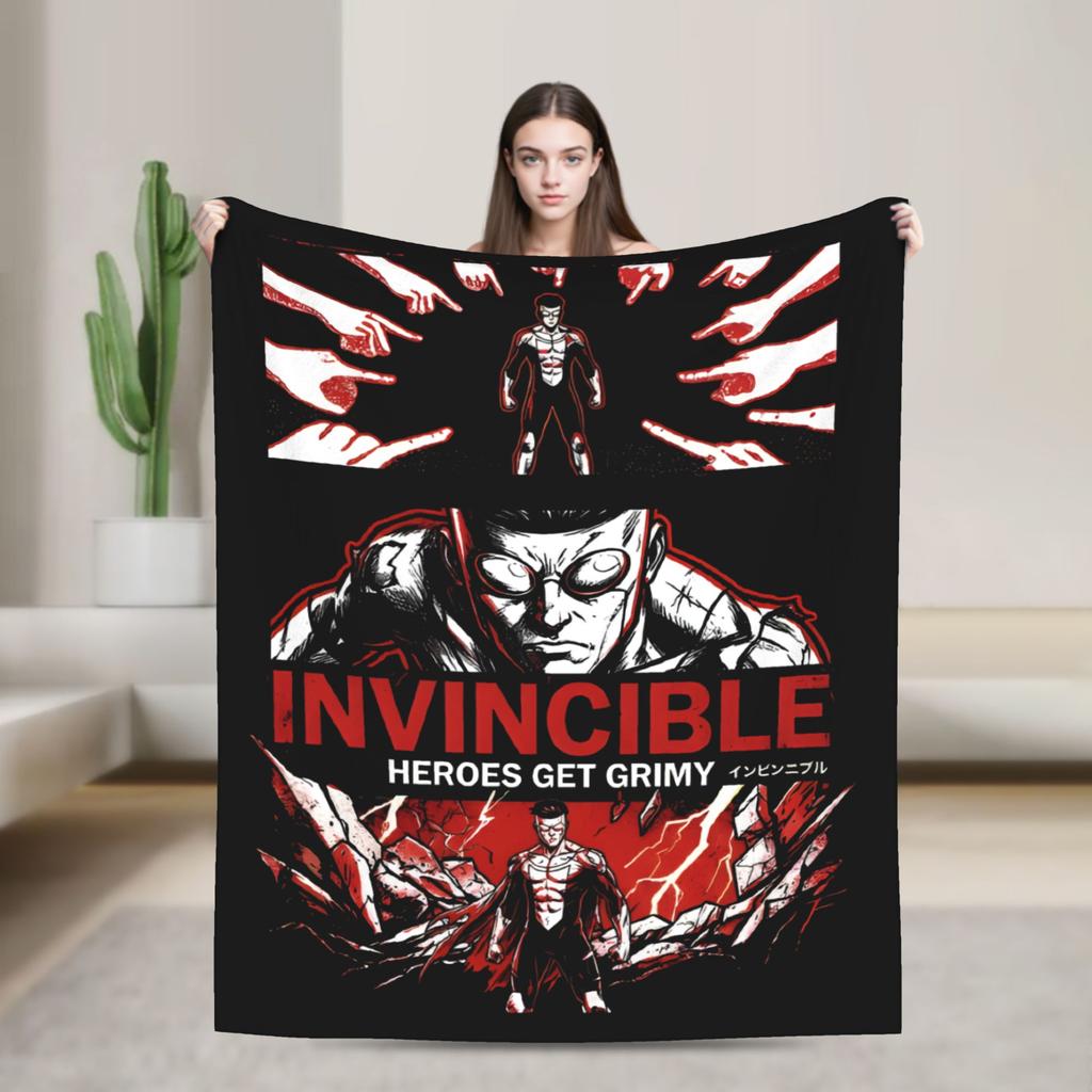Invincible Heroes Get Grimy Street Comic Blankets Flannel Spring/Autumn Portable Warm Throw Blanket for Home Car Bedspreads