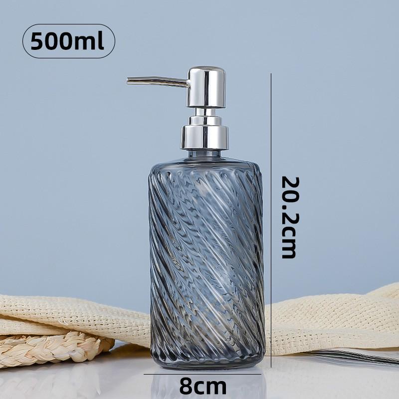500ml European Style Refillable Glass Pump Bottle for Soap, Shampoo, Conditioner, or Shower Gel