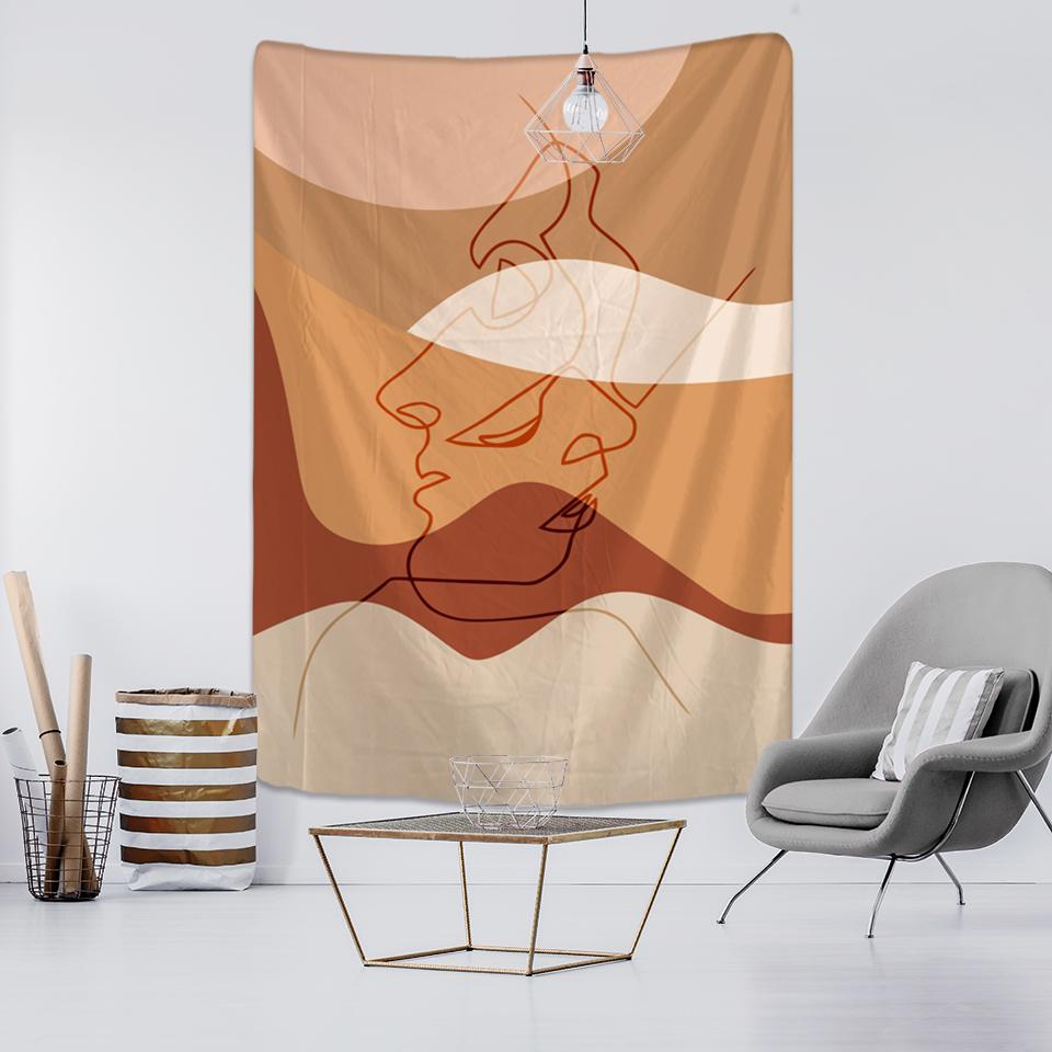 Linie Gesicht Wandteppich Hängen Graffiti Dekorative Bettdecke Böhmischen Ins Stil Möbel Schlafzimmer Kunst Teppich