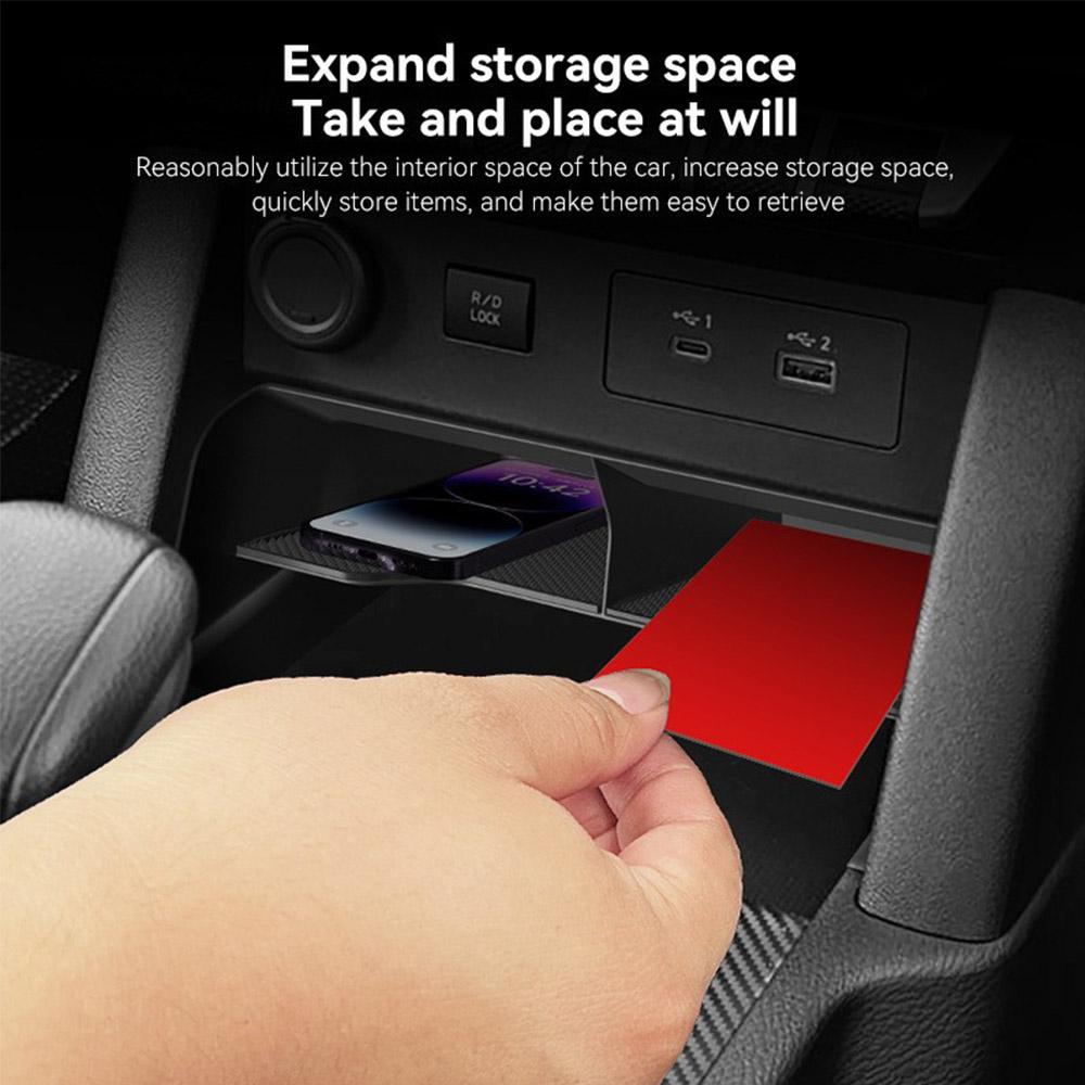 Armrest Hidden Storage Box Organizer Tray For Mitsubishi