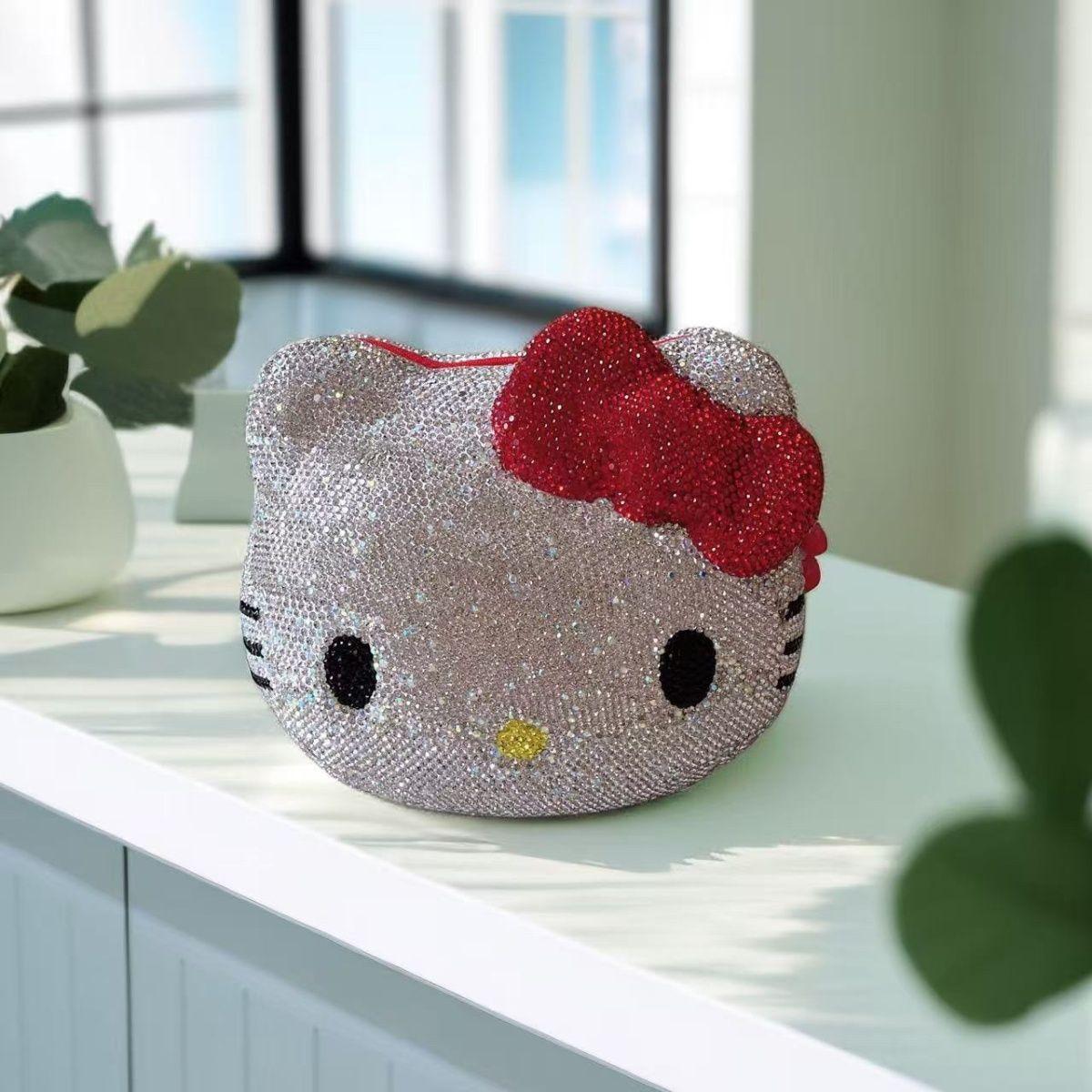 Handmade Rhinestone Bow Chain Crossbody Bag Cute Anime Girl Style Fashionable Versatile Festival Gift