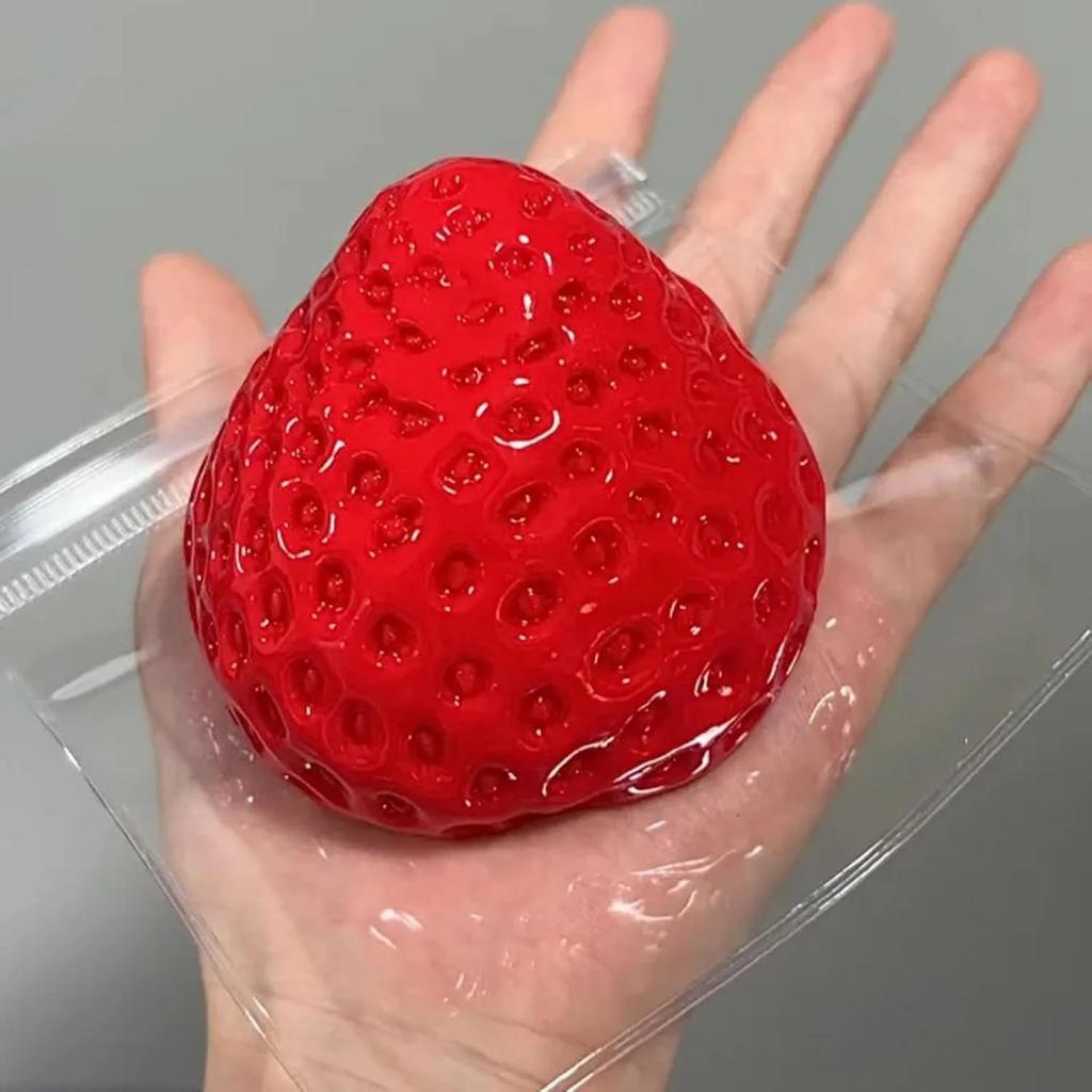 Schylling 1Pcs Taba Squishies Strawberry Fruit Squeeze Toys Kawaii Sticky Stress Fidget Toy Gift Perfect Desk Accessory For Kids Adults