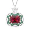 Style Jewelry Set Ruby Necklace Ring Earring Red Corundum Color Changing High-end Light Luxury Fashionable Ladies