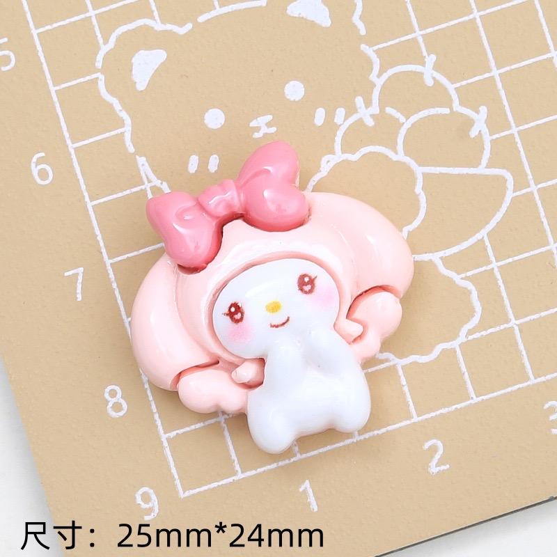 10 Pcs New Kawaii Cartoon Kitten, Puppy, Rabbit Resin Flat Back Scrapbook Figurine Diy Bow Decor Accessories Crafts A6