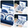 Ruhan Hand-Painted Blue & White Ceramic 6-Bowl & Chopstick Set