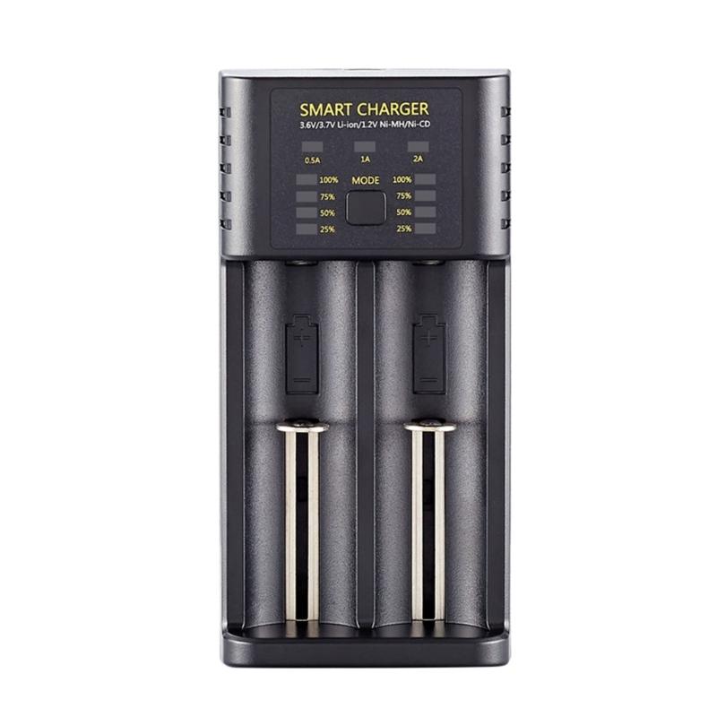 Universal Rechargeable Battery Charger Charging Adapter USB 2-Slot Battery Charging Tool for 18500/18650/18700/20700