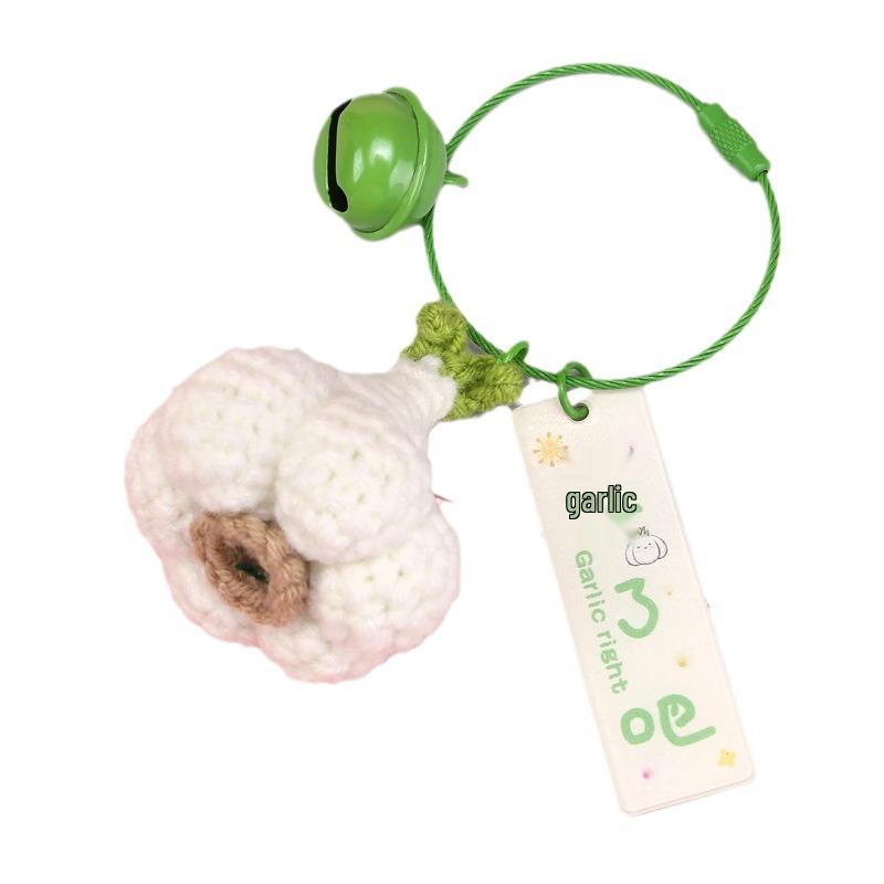 Woven Garlic Scallion Cabbage Pendant Keychain – Creative and Exquisite Gift for Students and Besties