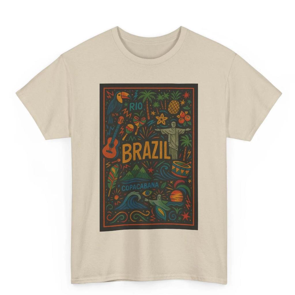 Brazilian Pattern Tshirt Rio Carnival Unisex Tshirt Unisexs Tshirt Summer Pure Cotton Unisex Casual Fashion Tshirt