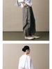 Retro Linen Plaid Pleated Casual Pants