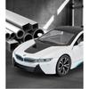 1/24 BMW I8 Supercar Legierungsauto Die-Cast & Spielzeugfahrzeuge Automodell Sound und Licht Pull-Back Auto Spielzeug für Kinder Geschenke