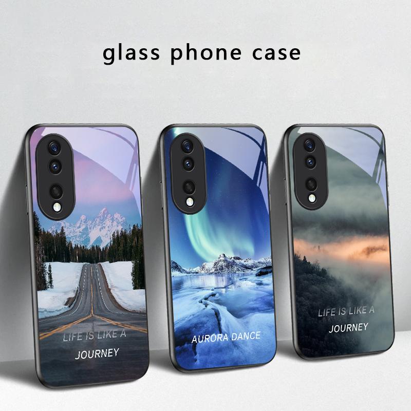Lake Aurora Ice Surface For Honor X5 Plus X30 X9c Smart X5b X9a X30 Max X50i 30 Pro 50 Pro 70 90 Smart 200 Lite Glass Phone Case
