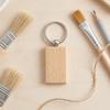 Wooden Keychain with Metal Rings Engravable for Party Favors