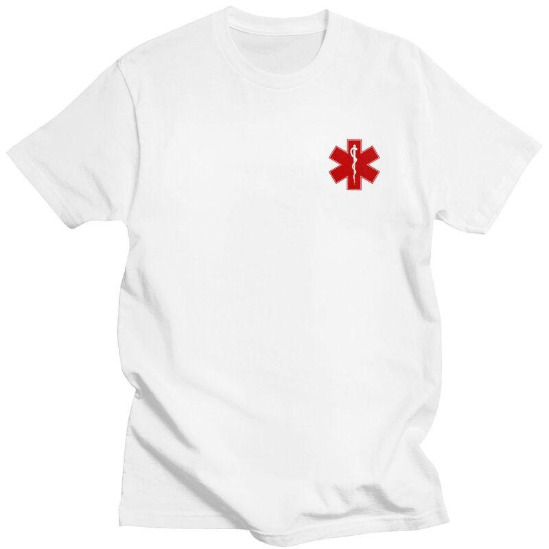 Custom Emt Star Of Life T Shirt for Men Tshirt Fashion Tees Short Sleeve Emt Paramedic Medical Tshirts Loose Fit Clothing