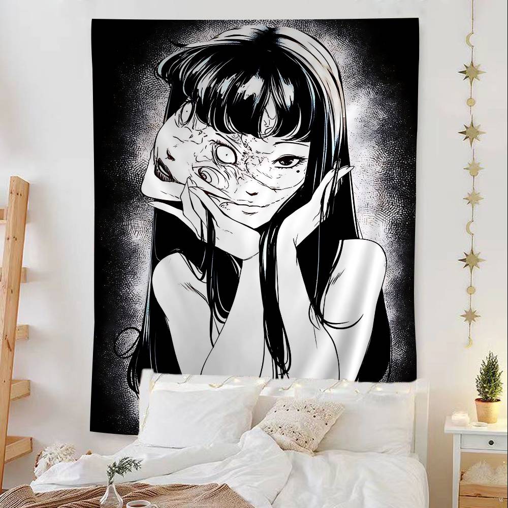 Japan Anime Junji Ito Cartoon Tapestry Art Science Fiction Room Home Decor Wall Hanging Sheets