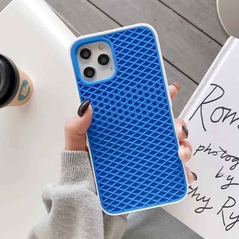 

Силіконовий чохол для телефону Waffle Shoe Sole Design для iPhone 16, 15, 14, 13, 12, 11 Pro Max, XR, XS, X, 8 Plus, 7, 6 - міцний і стильний чохол iPhone XR синій