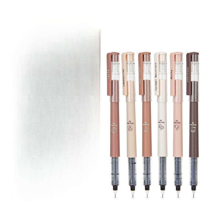 

6 темЖидкая быстросохнущая ручка с нейтральными чернилами, мягкая ручка с защитой от размазывания для заметокРисованиеШкольные и офисные принадлежности, черная 1 set разноцветный