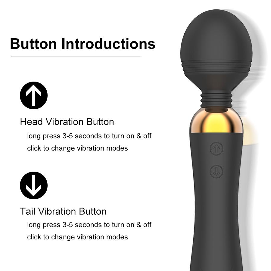 Dual Vibration Leistungsstarker Zauberstab AV Vibrator für Frau G-Punkt Massage Anal Plug Klitoris Stimulieren Erwachsene Sexspielzeug für Frauen Masturbation