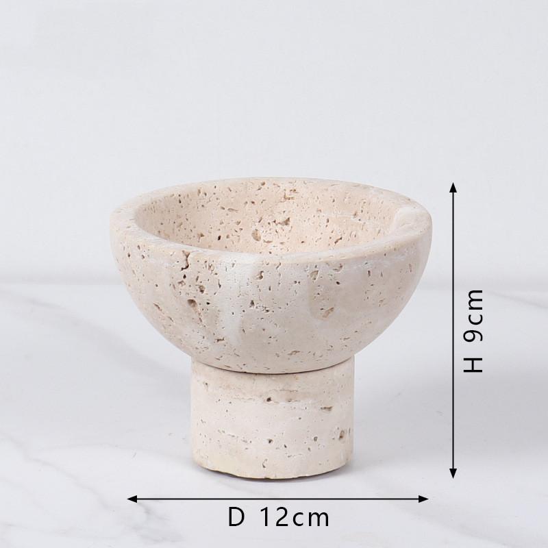 Natural Marble Storage Tray, Circular Fruit Tray, Living Room Desktop Container, Snacks, Small Accessories, Kitchen Organizer