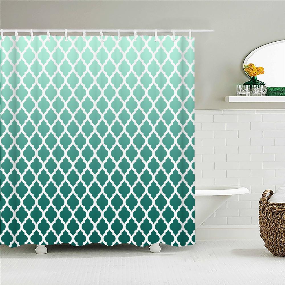 Geometrisches Muster Druck Duschvorhang Badezimmer 3D Wasserdicht Stoff Duschvorhänge Groß 180X200cm Für Badezimmer Vorhang
