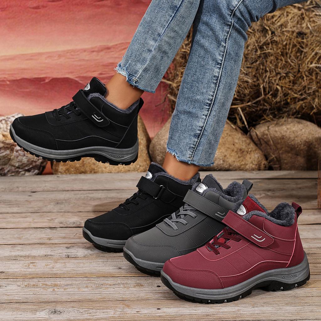 Snow Boots With Fur Lined Warm Ankle Boot for Women Waterproof Anti-Slip Winter Outdoor Shoes Women's Lace-Up Walking Sneakers Trekking Hiking Booties