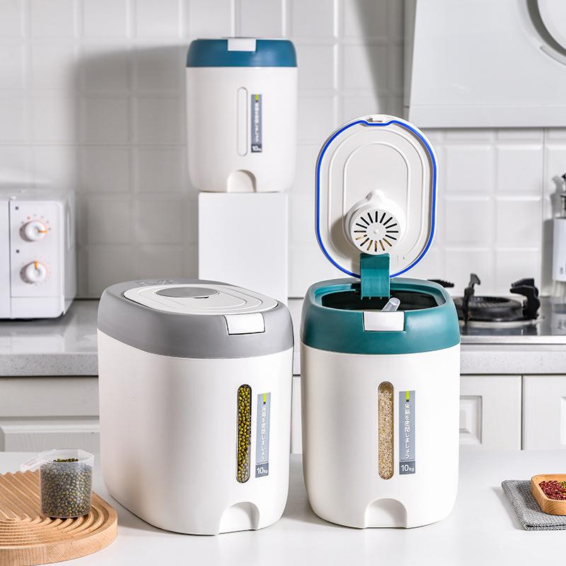 Insektensichere, feuchtigkeitsbeständige Reisbox, Getreideversiegeltes Glas, Küchenbehälter, 5/10 kg Eimer, Nano-Aufbewahrung, Haustier-Hundefutterbox mit Deckel