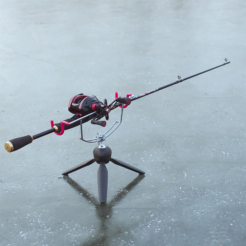 360 Degree  Adjustable Ice Fishing Rod Rack Multi-Functional Folding Fishing Rod Stand Aluminum Alloy Ice Pole Holder Ice Fishing